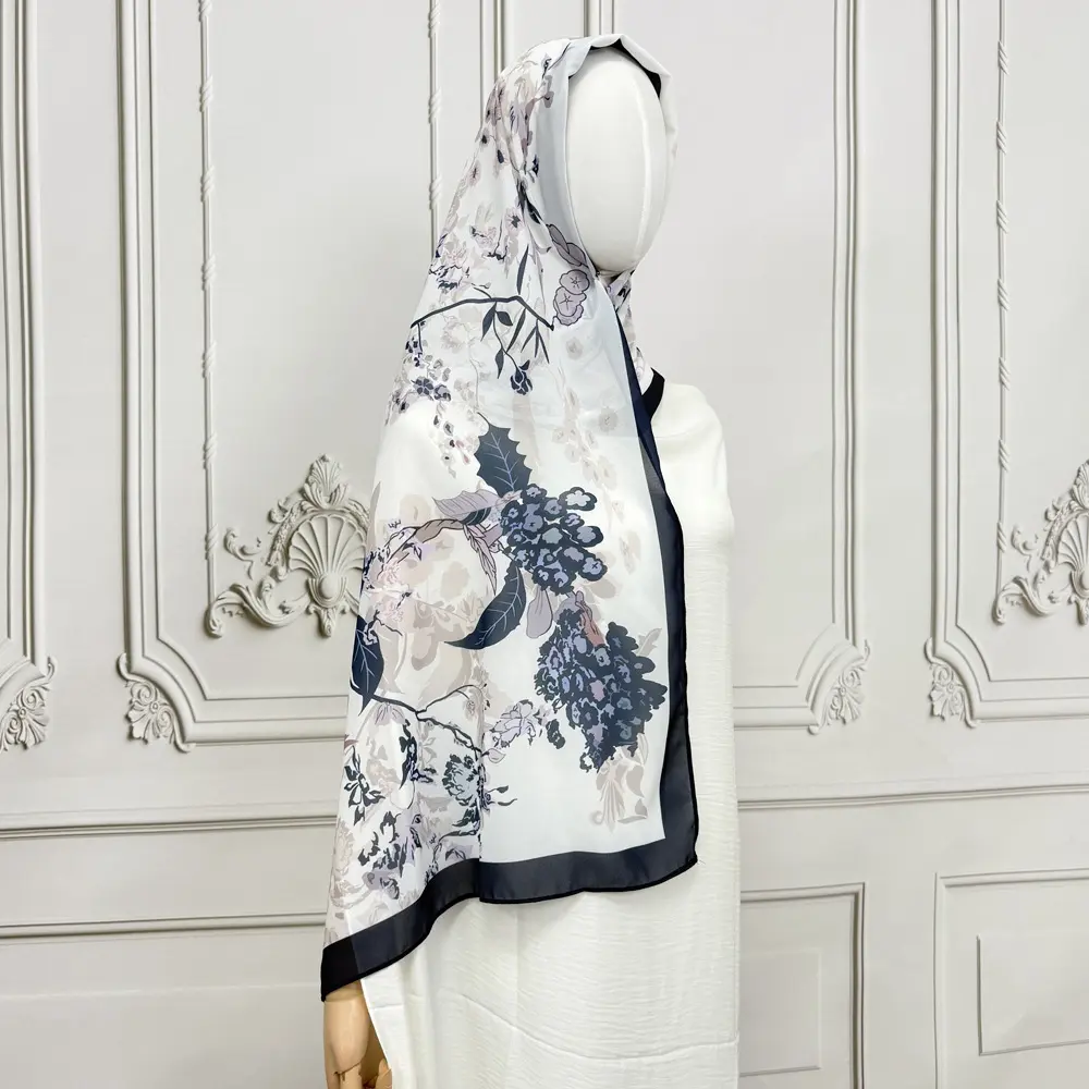 Soft Petals Printed Hijab - CP71