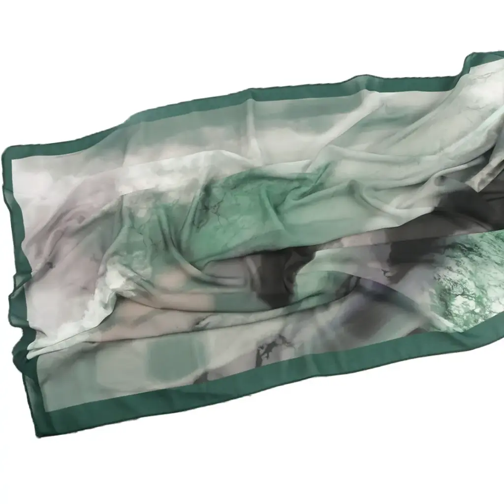 Green Aura Printed Hijab - CW18