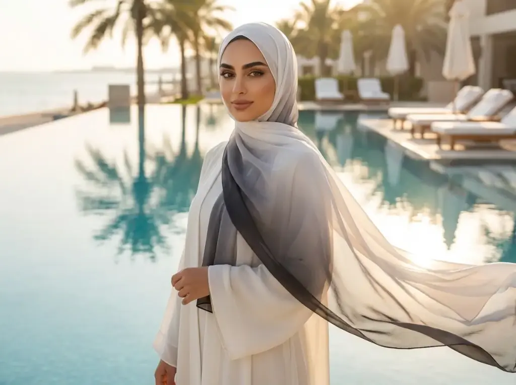 Black Ice Printed Hijab - CG51