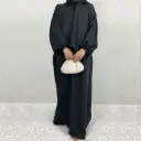 The Cloud Nida Hooded Abaya -REF2057- Black