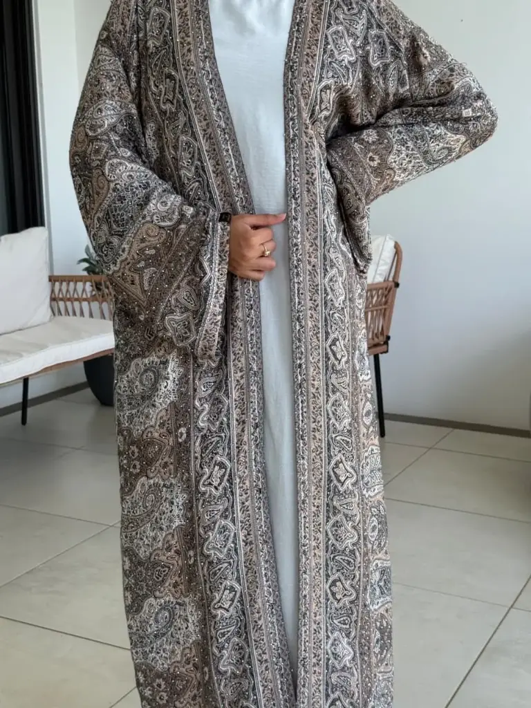 Smoky Pearl Pashmina Abaya