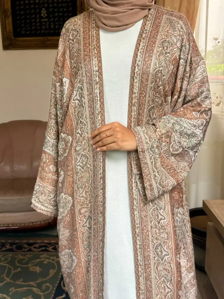 Peach Blossom Pashmina Abaya