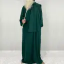 The Cloud Nida Hooded Abaya -REF2057- Dark Green