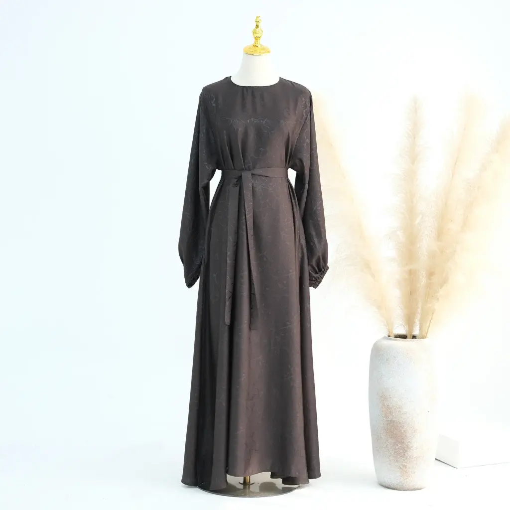Zephyr Vein Abaya - Cocoa Dusk (S)