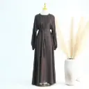 Zephyr Vein Abaya - Cocoa Dusk