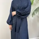 Zephyr Vein Abaya - Midnight