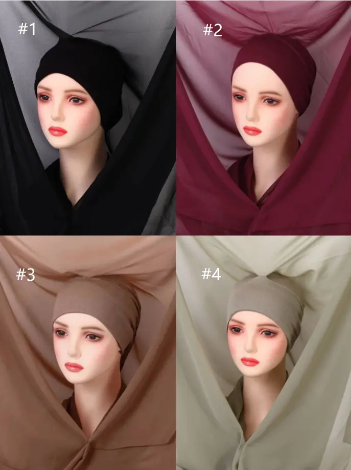INSTANT READY Hijab Set - Brown - Ref3
