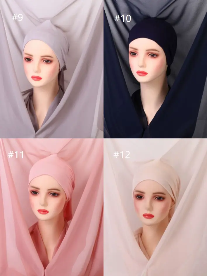 INSTANT READY Hijab Set - Dark Blue - Ref10