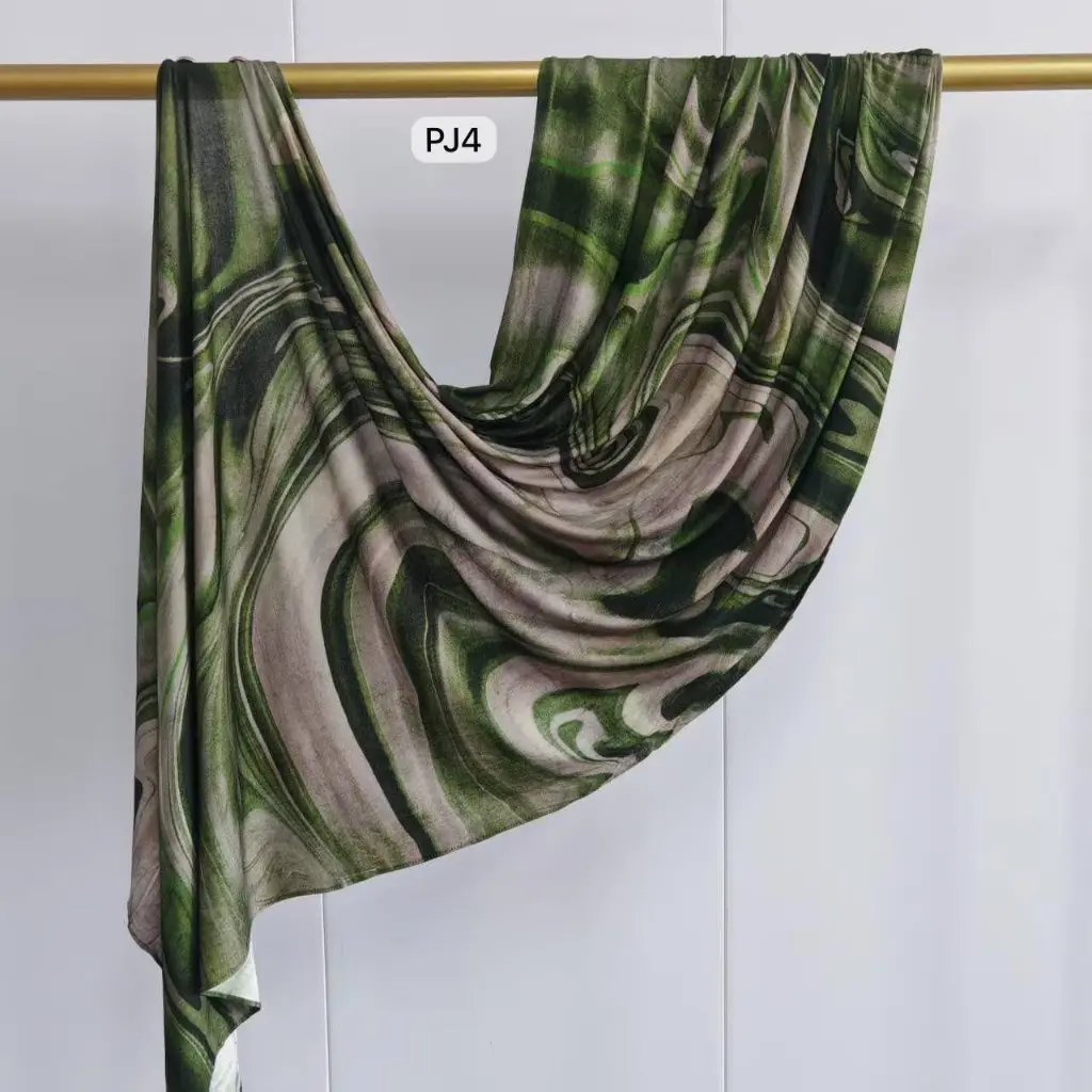 PJ4 - Printed Premium Jersey Cotton - Forest Marble