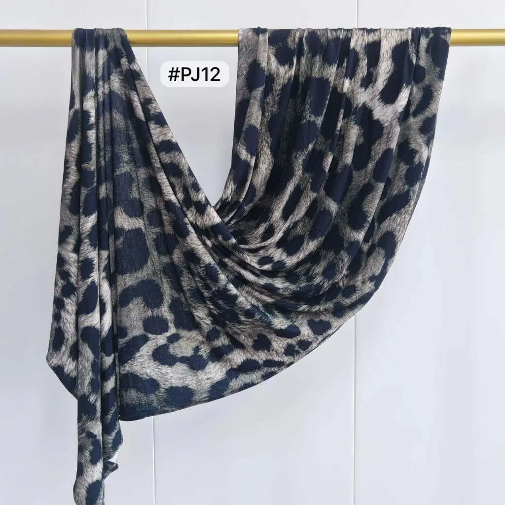 [PJ12] PJ12 - Printed Premium Jersey Cotton - Midnight Leopard