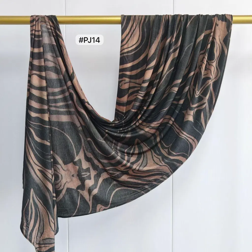 PJ14 - Printed Premium Jersey Cotton - Cocoa Line