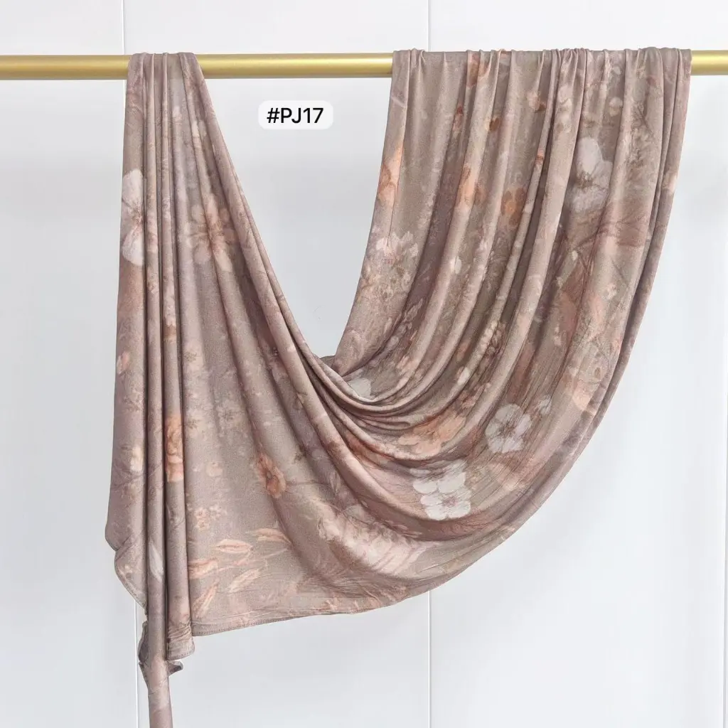 PJ17 - Printed Premium Jersey Cotton - Misty Taupe