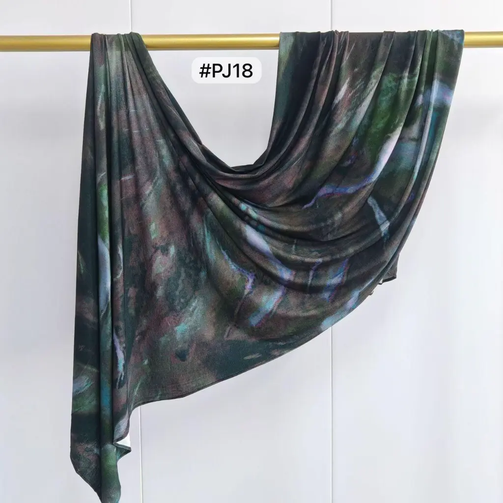PJ18 - Printed Premium Jersey Cotton - Forest Night