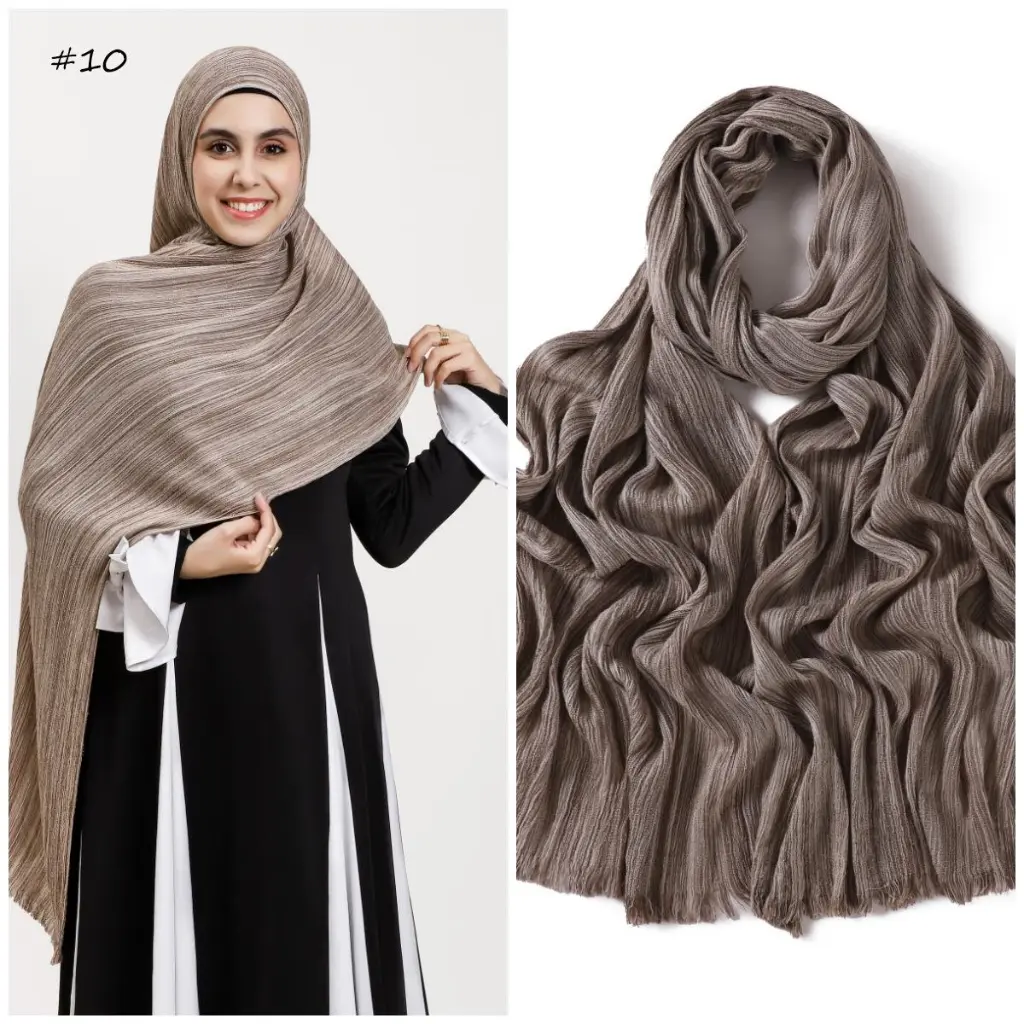 SCR10 - Stripe Crepe Rayon Cotton - Pebble Beige