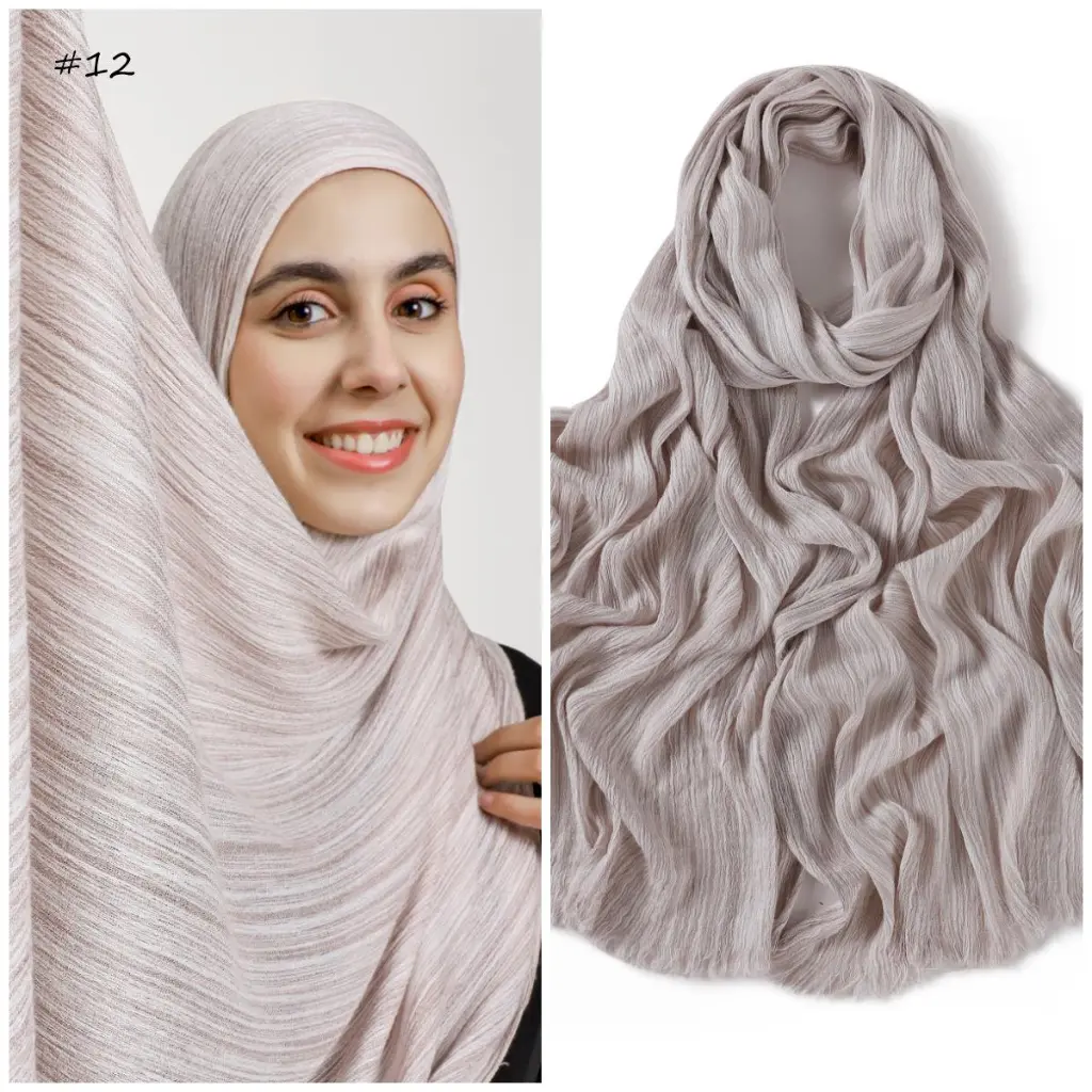 SCR12 - Stripe Crepe Rayon Cotton - Porcelain White