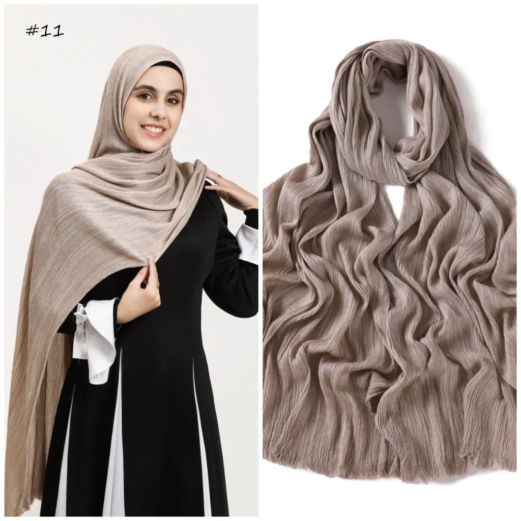 SCR11 - Stripe Crepe Rayon Cotton - Almond Beige
