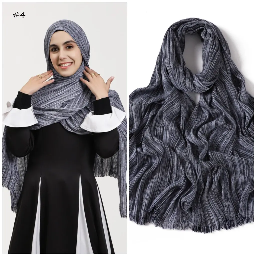 SCR4 - Stripe Crepe Rayon Cotton - Slate Denim
