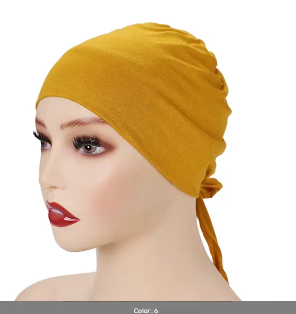[TBU6] TBU6 - Tie-Back Cotton Undercap - Mustard