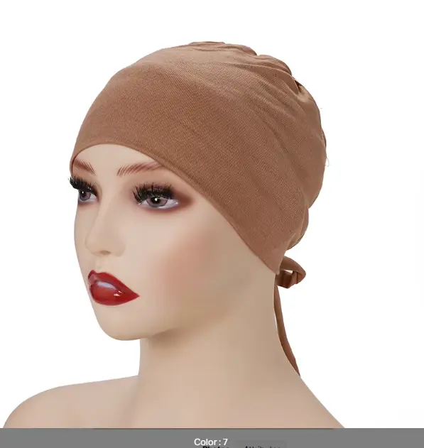 [TBU7] TBU7 - Tie-Back Cotton Undercap - Brown
