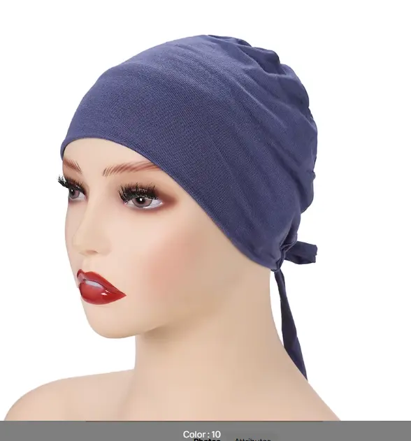 [TBU10] TBU10 - Tie-Back Cotton Undercap - Denim Blue
