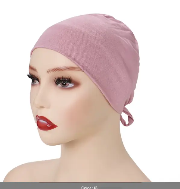 [TBU13] TBU13 - Tie-Back Cotton Undercap - Pink