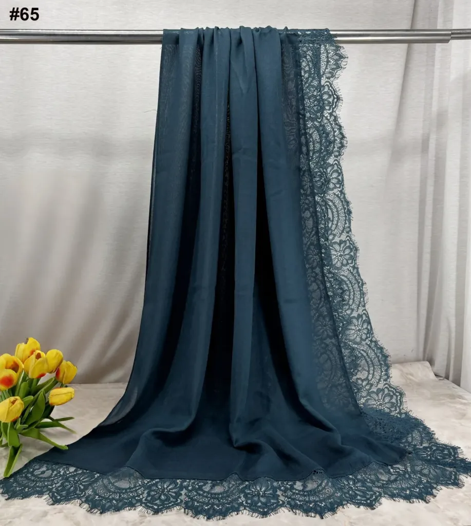 Peacock Blue Lace Modal  - LM65