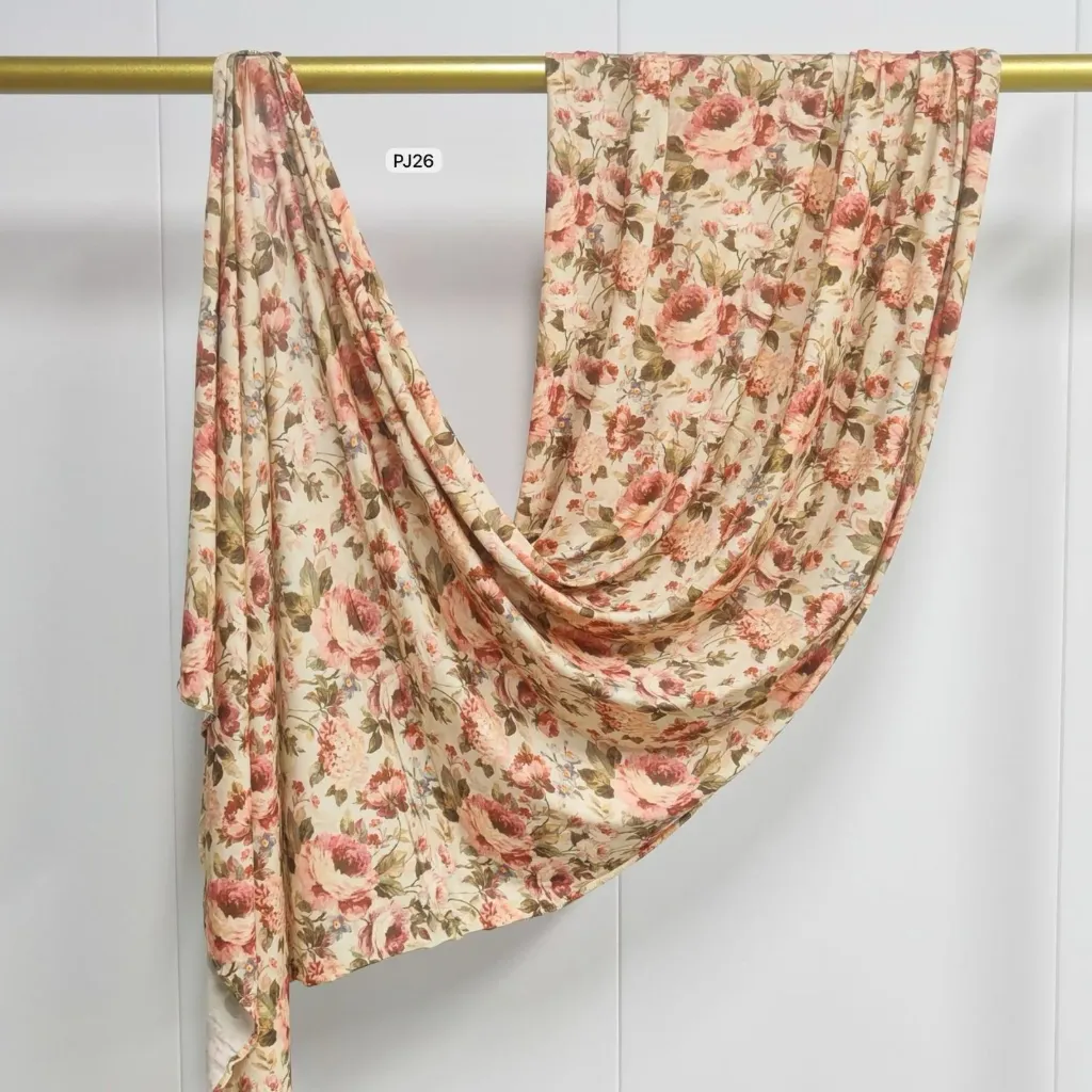 PJ26 - Printed Premium Jersey Cotton - Petal Haze