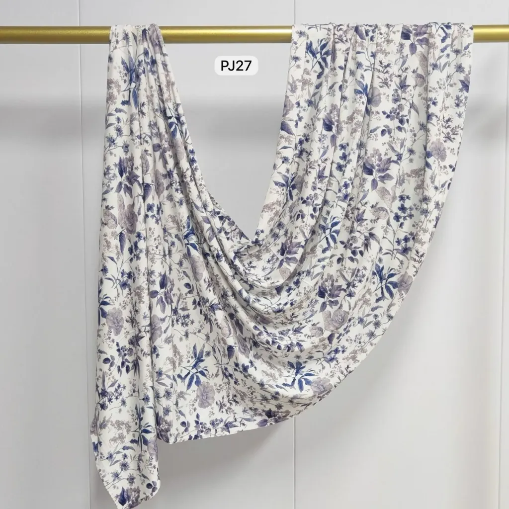 PJ27 - Printed Premium Jersey Cotton - Blue Meadow