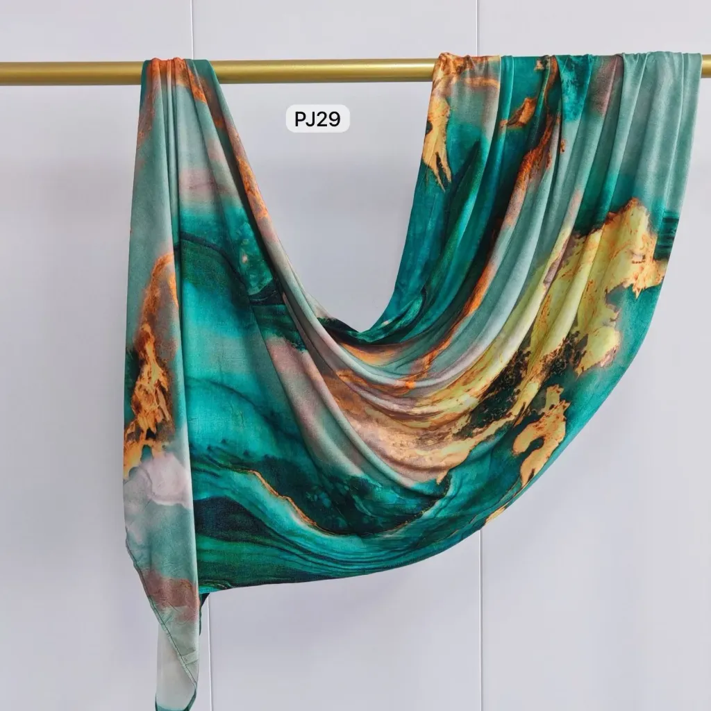 [PJ29] PJ29 - Printed Premium Jersey Cotton - Turquoise Tide