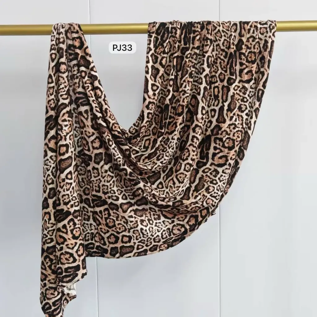 PJ33 - Printed Premium Jersey Cotton - Nude Leopard