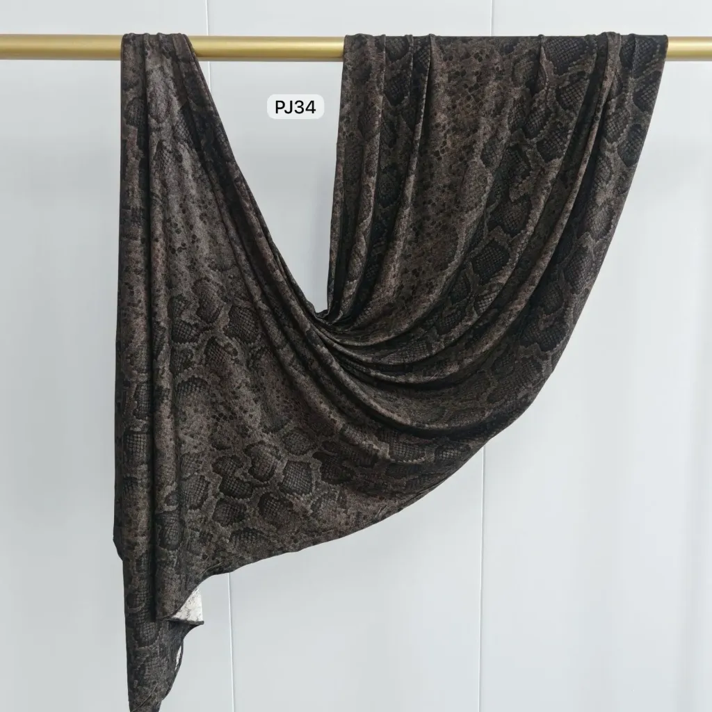 PJ34 - Printed Premium Jersey Cotton - Smoky Python