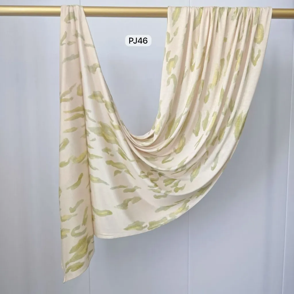 PJ46 - Printed Premium Jersey Cotton - Willow Green