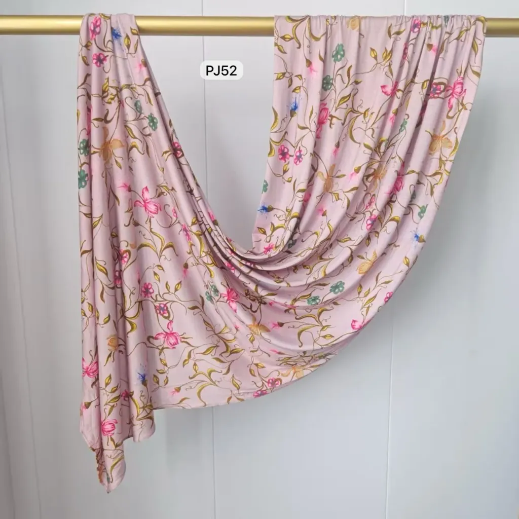 PJ52 - Printed Premium Jersey Cotton - Spring Blush