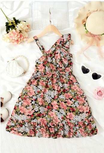 [112212601] Pink Blossom Summer Dress