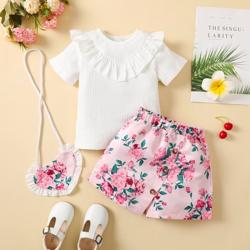 [YCS122212008] Blossom Ruffle Co-ord set