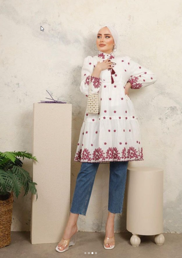 1382-Burgundy Floral Grace Tunic
