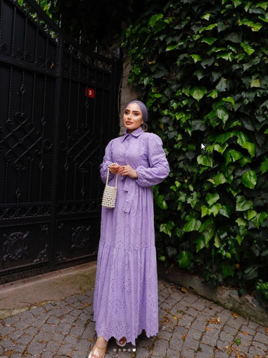 1394-Lavender Eyelet Majesty Dress
