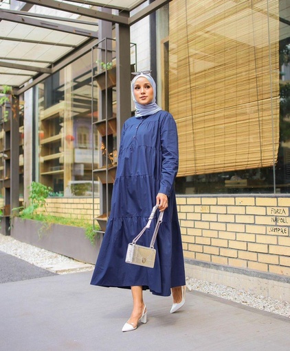 [MA153] Large swing Long Dress - Blue - MA153 