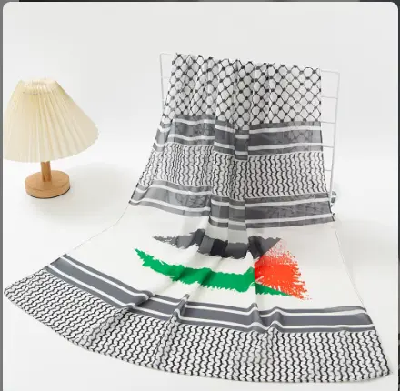Palestinian Embrace Scarf - White