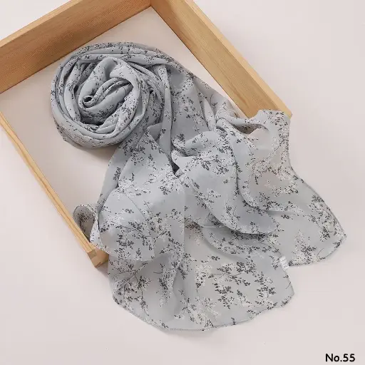 [PH55] Printed Hijab - Bluebell Mist PH55