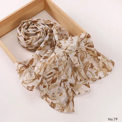 [PH79] Printed Hijab - Caramel Orchid PH79