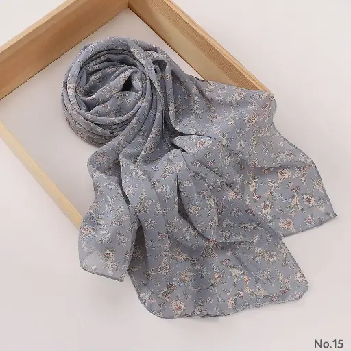 [PH15] Printed Hijab - Twilight Floral PH15