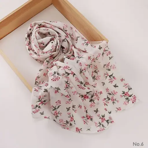 [PH6] Printed Hijab - Blush Carnation PH6