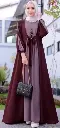 Elara Luxe Abaya - Plum 