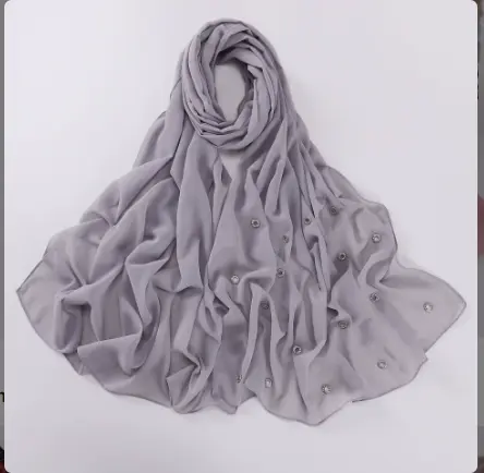 Pearl-Embellished Harmony - Soft Grey - 4