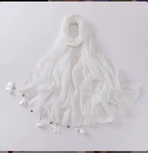 Heart Petal Hijab - White - 10