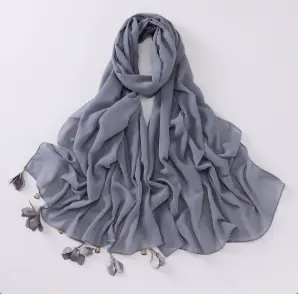 Heart Petal Hijab - Smoky Blue - 6