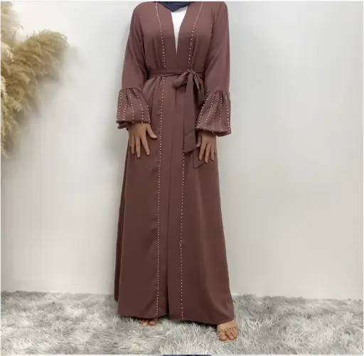 PearlGrace Abaya Collection – Deep Plum Purple