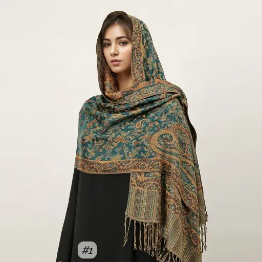 [JPS1] JPS1 - Jacquard Pashmina Scarf - 1