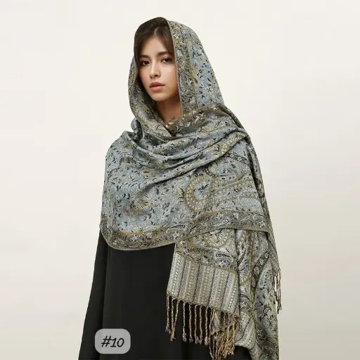 [JPS10] JPS10 - Jacquard Pashmina Scarf - 10